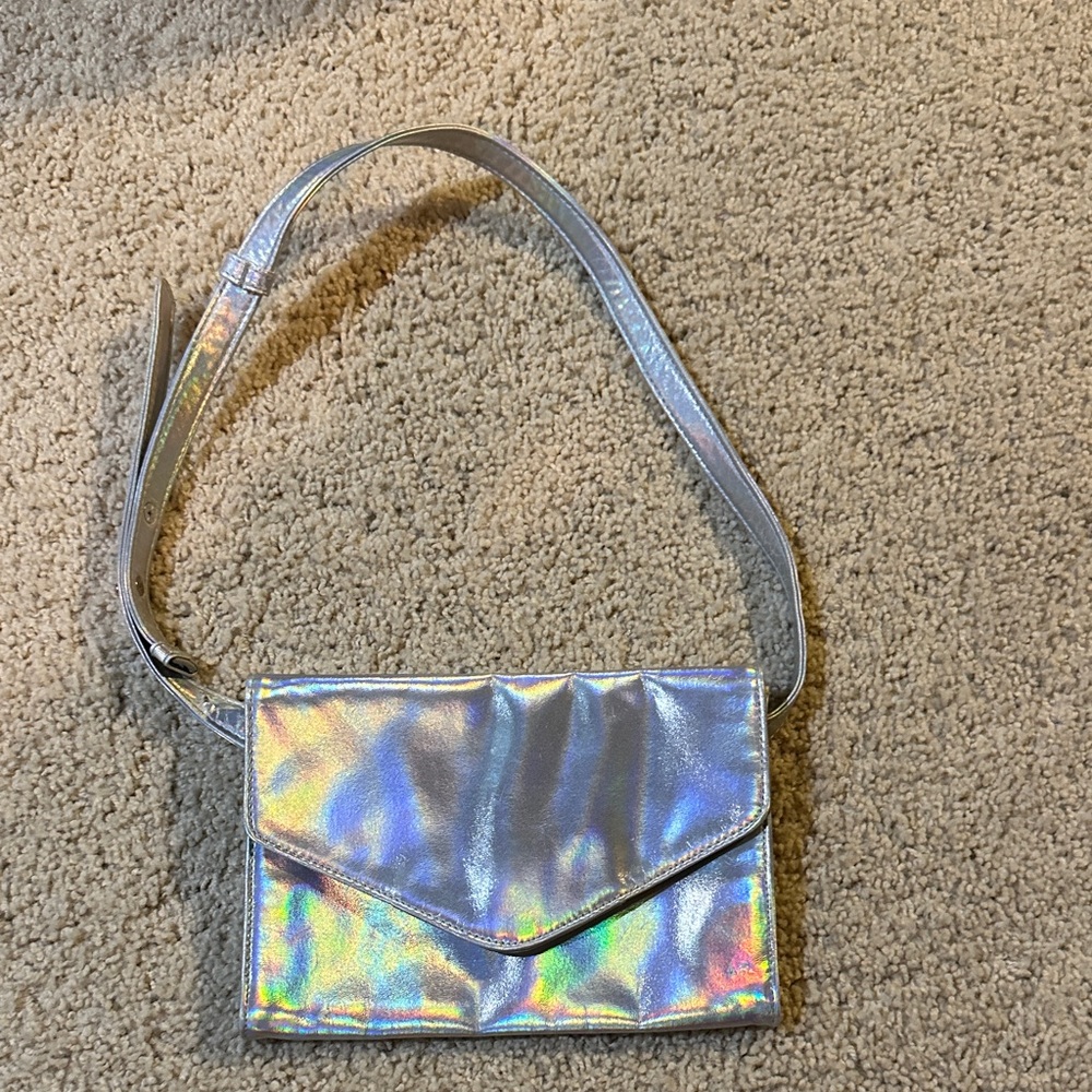 Avon Iridescent Silver Clutch